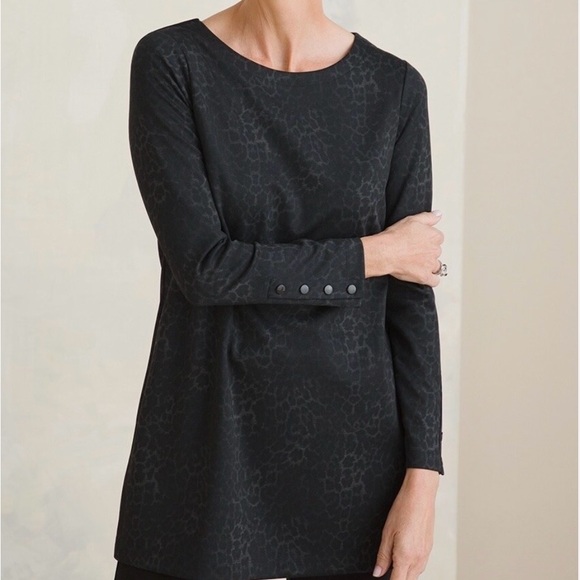 Chico's Black Animal Print Shirt - Picture 5 of 7